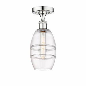 Vaz - 1 Light Semi-Flush Mount In Industrial Style-8.25 Inches Tall and 5.88 Inches Wide - 1330237