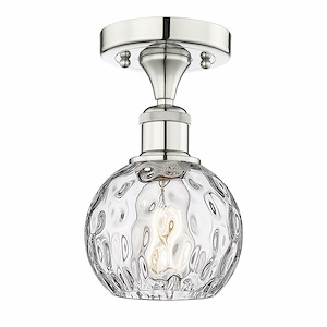 Athens Water Glass - 1 Light Semi-Flush Mount In Industrial Style-8.75 Inches Tall and 6 Inches Wide - 1330263