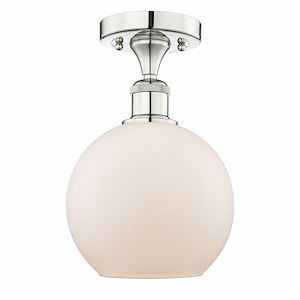 Athens - 1 Light Semi-Flush Mount In Industrial Style-10.75 Inches Tall and 8 Inches Wide