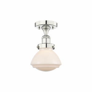 Olean - 1 Light Semi-Flush Mount In Art Deco Style-8.25 Inches Tall and 6.5 Inches Wide