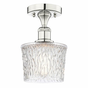 Niagra - 1 Light Semi-Flush Mount In Art Deco Style-9.25 Inches Tall and 6.5 Inches Wide