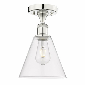 Berkshire - 1 Light Semi-Flush Mount In Industrial Style-10.75 Inches Tall and 8 Inches Wide