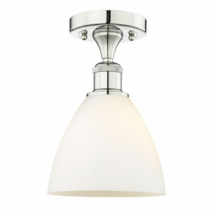 Bristol Glass - 1 Light Semi-Flush Mount In Industrial Style-10.25 Inches Tall and 7.5 Inches Wide