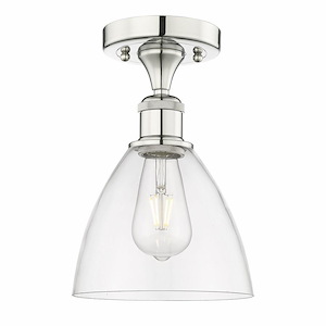 Bristol Glass - 1 Light Semi-Flush Mount In Industrial Style-10.25 Inches Tall and 7.5 Inches Wide - 1330239