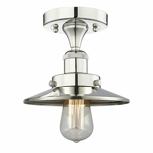 Edison - 1 Light Semi-Flush Mount In Industrial Style-5.25 Inches Tall and 8 Inches Wide