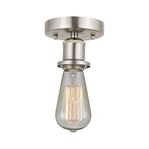 Bare Bulb - 1 Light Semi-Flush Mount In Industrial Style-3.75 Inches Tall and 2 Inches Wide