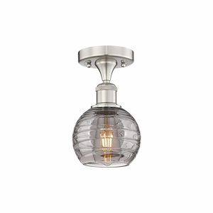 Athens Deco Swirl - 1 Light Semi-Flush Mount In Industrial Style-8.25 Inches Tall and 5.88 Inches Wide - 1330218