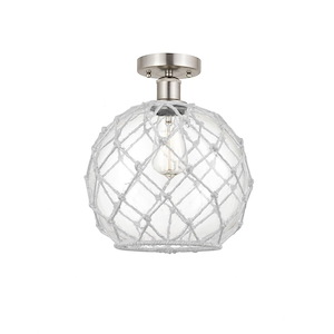 Farmhouse Rope - 1 Light Semi-Flush Mount In Industrial Style-12.75 Inches Tall and 10 Inches Wide - 1289612
