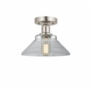 Orwell - 1 Light Semi-Flush Mount In Industrial Style-7.75 Inches Tall and 8.38 Inches Wide