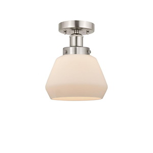 Fulton - 1 Light Semi-Flush Mount In Industrial Style-8.25 Inches Tall and 6.5 Inches Wide