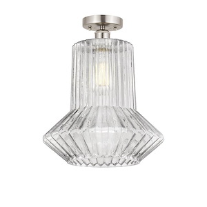 Springwater - 1 Light Semi-Flush Mount In Industrial Style-15.75 Inches Tall and 12 Inches Wide
