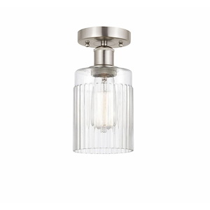 Hadley - 1 Light Semi-Flush Mount In Art Deco Style-9.75 Inches Tall and 4.5 Inches Wide - 1289713