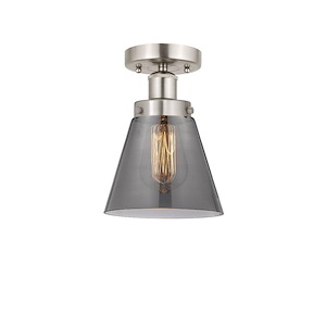 Cone - 1 Light Semi-Flush Mount In Industrial Style-8.25 Inches Tall and 6.5 Inches Wide