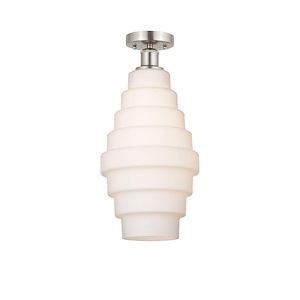 Cascade - 5W 1 LED Semi-Flush Mount In Industrial Style-17.75 Inches Tall and 8 Inches Wide