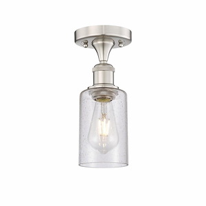 Clymer - 1 Light Semi-Flush Mount In Art Deco Style-9.63 Inches Tall and 3.88 Inches Wide
