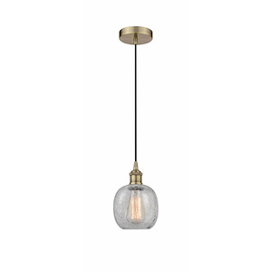 Belfast - 1 Light Cord Hung Mini Pendant In Industrial Style-9.75 Inches Tall and 6 Inches Wide