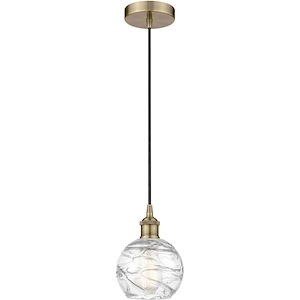 Athens Deco Swirl - 1 Light Cord Down Mini Pendant-8.13 Inch Tall and 5.88 Inch Wide - 1289750