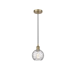 Athens Water Glass - 1 Light Mini Pendant In Industrial Style-8.75 Inches Tall and 6 Inches Wide