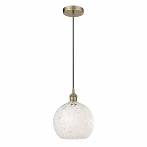 White Mouchette - 1 Light Cord Hung Mini Pendant In Modern Style-11.75 Inches Tall and 10 Inches Wide - 1330267