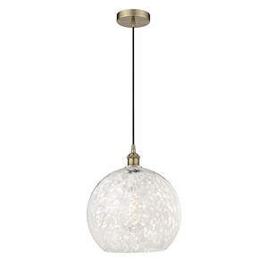 White Mouchette - 1 Light Cord Hung Pendant In Modern Style-16.63 Inches Tall and 13.75 Inches Wide - 1330281
