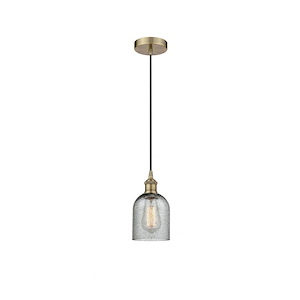 Caledonia - 1 Light Cord Hung Mini Pendant In Industrial Style-9.75 Inches Tall and 5 Inches Wide - 1289707