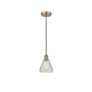 Conesus - 1 Light Cord Hung Mini Pendant In Industrial Style-10.75 Inches Tall and 6 Inches Wide