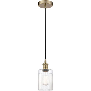 Hadley - 100W 1 LED Cord Drum Mini Pendant-9 Inch Tall and 4.5 Inch Wide - 1426264