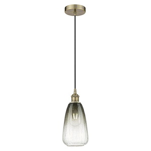 Brookhaven Almond - 1 Light Edison Cord Hung Mini Pendant-13 Inch Tall and 6 Inch Wide - 1387733