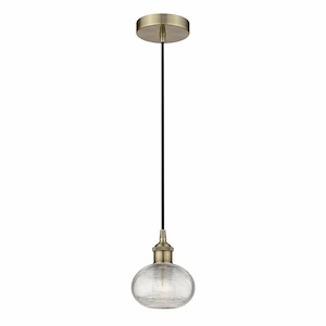 Ithaca - 1 Light Cord Hung Mini Pendant In Industrial Style-7 Inches Tall and 6 Inches Wide