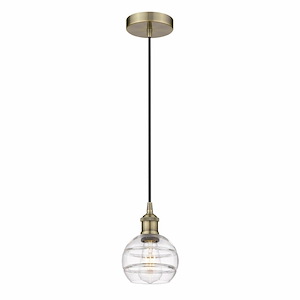 Rochester - 1 Light Cord Hung Mini Pendant In Industrial Style-7.88 Inches Tall and 5.88 Inches Wide