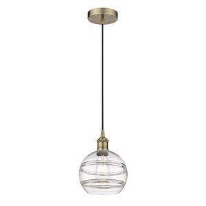 Rochester - 1 Light Cord Hung Mini Pendant In Industrial Style-9.88 Inches Tall and 8 Inches Wide - 1330335