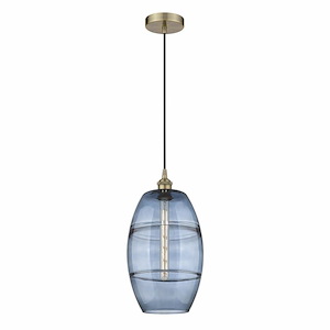 Vaz - 1 Light Cord Hung Mini Pendant In Industrial Style-18.5 Inches Tall and 10 Inches Wide - 1330260