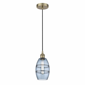 Vaz - 1 Light Cord Hung Mini Pendant In Industrial Style-8.13 Inches Tall and 5.88 Inches Wide - 1330336