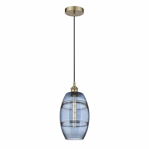 Vaz - 1 Light Cord Hung Mini Pendant In Industrial Style-9.88 Inches Tall and 8 Inches Wide - 1330287