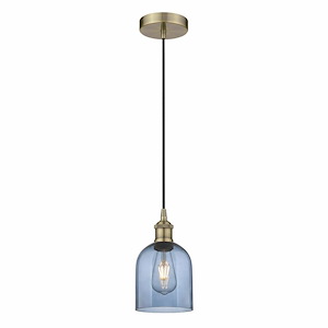 Bella - 1 Light Cord Hung Mini Pendant In Industrial Style-9.5 Inches Tall and 5.5 Inches Wide - 1330297