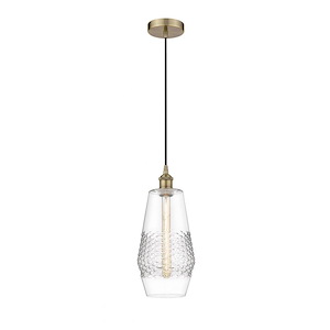 Windham - 1 Light Cord Hung Mini Pendant In Modern Style-16.75 Inches Tall and 7 Inches Wide - 1289740