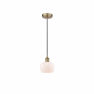 Fenton - 1 Light Cord Hung Mini Pendant In Industrial Style-8.5 Inches Tall and 6.5 Inches Wide - 1316745