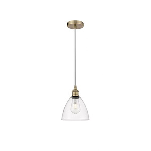 Edison Dome - 1 Light Cord Hung Mini Pendant In Industrial Style-10.25 Inches Tall and 7.5 Inches Wide
