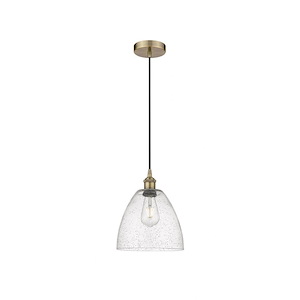 Edison Dome - 1 Light Cord Hung Mini Pendant In Industrial Style-12.25 Inches Tall and 9 Inches Wide