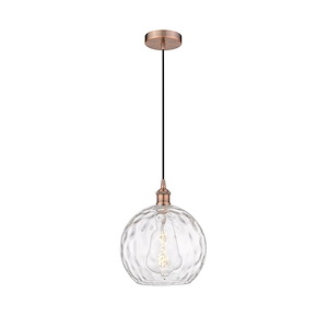 Athens Water Glass - 1 Light Mini Pendant In Industrial Style-12.75 Inches Tall and 10 Inches Wide - 1289751