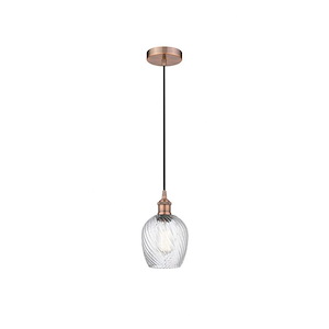 Salina - 1 Light Cord Hung Mini Pendant In Industrial Style-9.75 Inches Tall and 5 Inches Wide