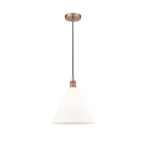 Berkshire - 1 Light Cord Hung Mini Pendant In Modern Style-14 Inches Tall and 12 Inches Wide - 1289759