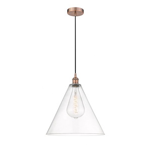 Berkshire - 1 Light Cord Hung Mini Pendant In Modern Style-18 Inches Tall and 16 Inches Wide - 1289808
