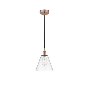 Berkshire - 1 Light Cord Hung Mini Pendant In Modern Style-10.75 Inches Tall and 8 Inches Wide - 1289802