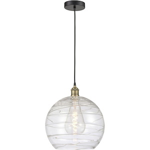 Athens Deco Swirl - 1 Light Cord Down Mini Pendant-15.13 Inch Tall and 13.75 Inch Wide - 1289728