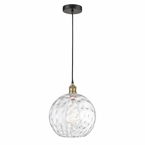Athens Water Glass - 1 Light Cord Hung Mini Pendant In Modern Style-14.75 Inches Tall and 12 Inches Wide - 1311277