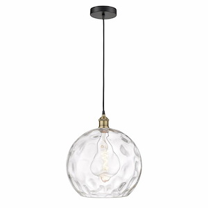 Athens Water Glass - 1 Light Cord Hung Pendant In Modern Style-15.88 Inches Tall and 13.75 Inches Wide