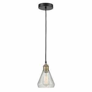 Conesus - 1 Light Cord Hung Mini Pendant In Modern Style-10.75 Inches Tall and 6 Inches Wide