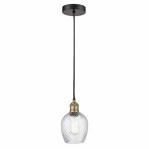 Salina - 1 Light Cord Hung Mini Pendant In Modern Style-9.75 Inches Tall and 5.75 Inches Wide
