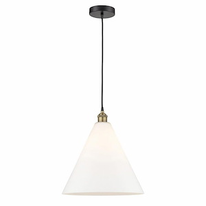 Edison Cone - 1 Light Cord Hung Pendant In Modern Style-17.75 Inches Tall and 16 Inches Wide - 1311291